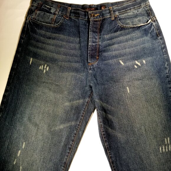 ED HARDY Jeans  sz 42  Gold Pocket Stitch  Button-Fly  Straight-Leg  Bootcut VGC - Picture 7 of 12